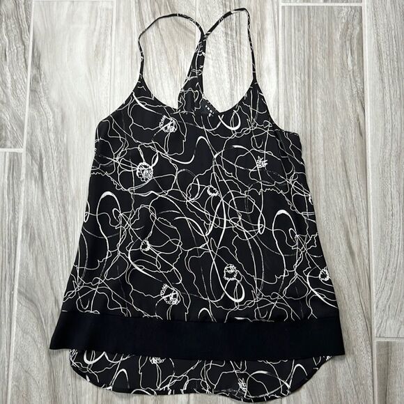 Trouve Black and White Printed  Tank Top Size Small - Picture 1 of 3